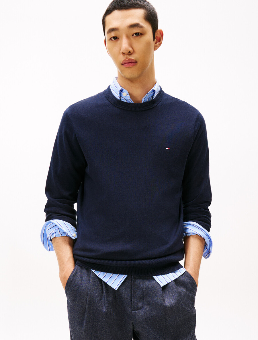 maglione in cotone seta e cashmere