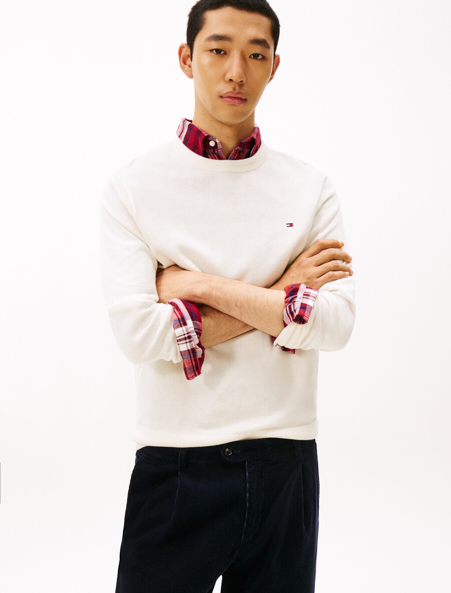 maglione in cotone seta e cashmere