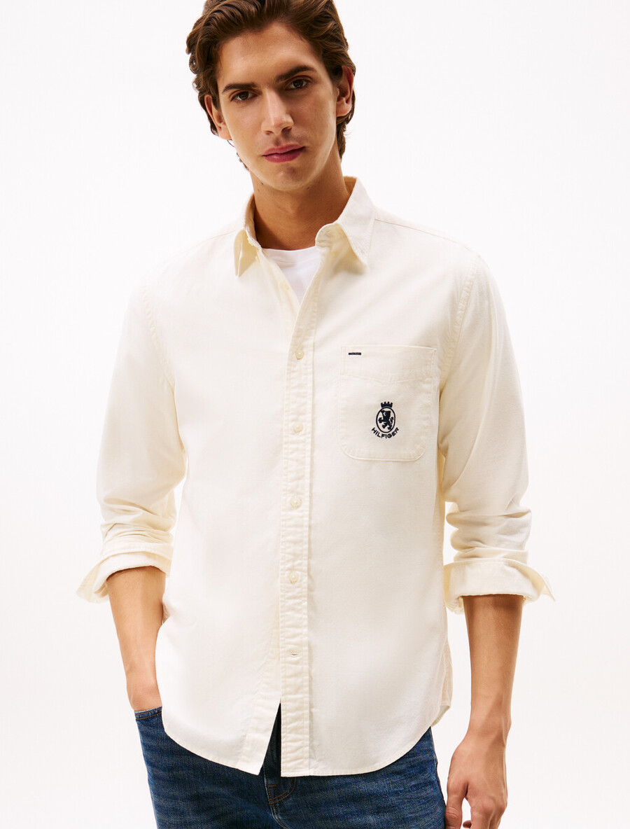 camicia oxford spazzolata vestibilità regolare