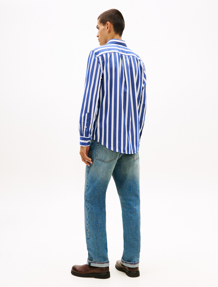camicia a righe th flex regular fit
