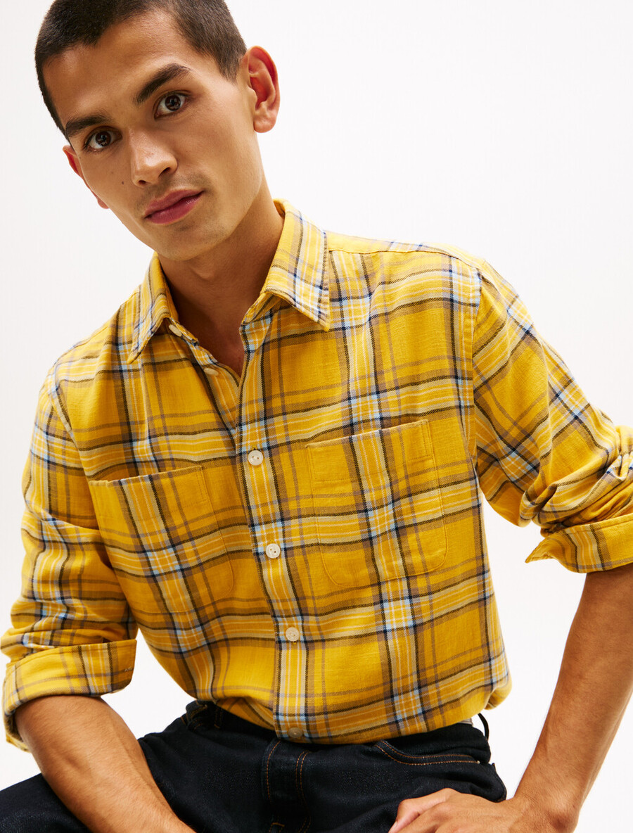 camicia a quadri in twill testurizzato dalla vestibilità rilassata