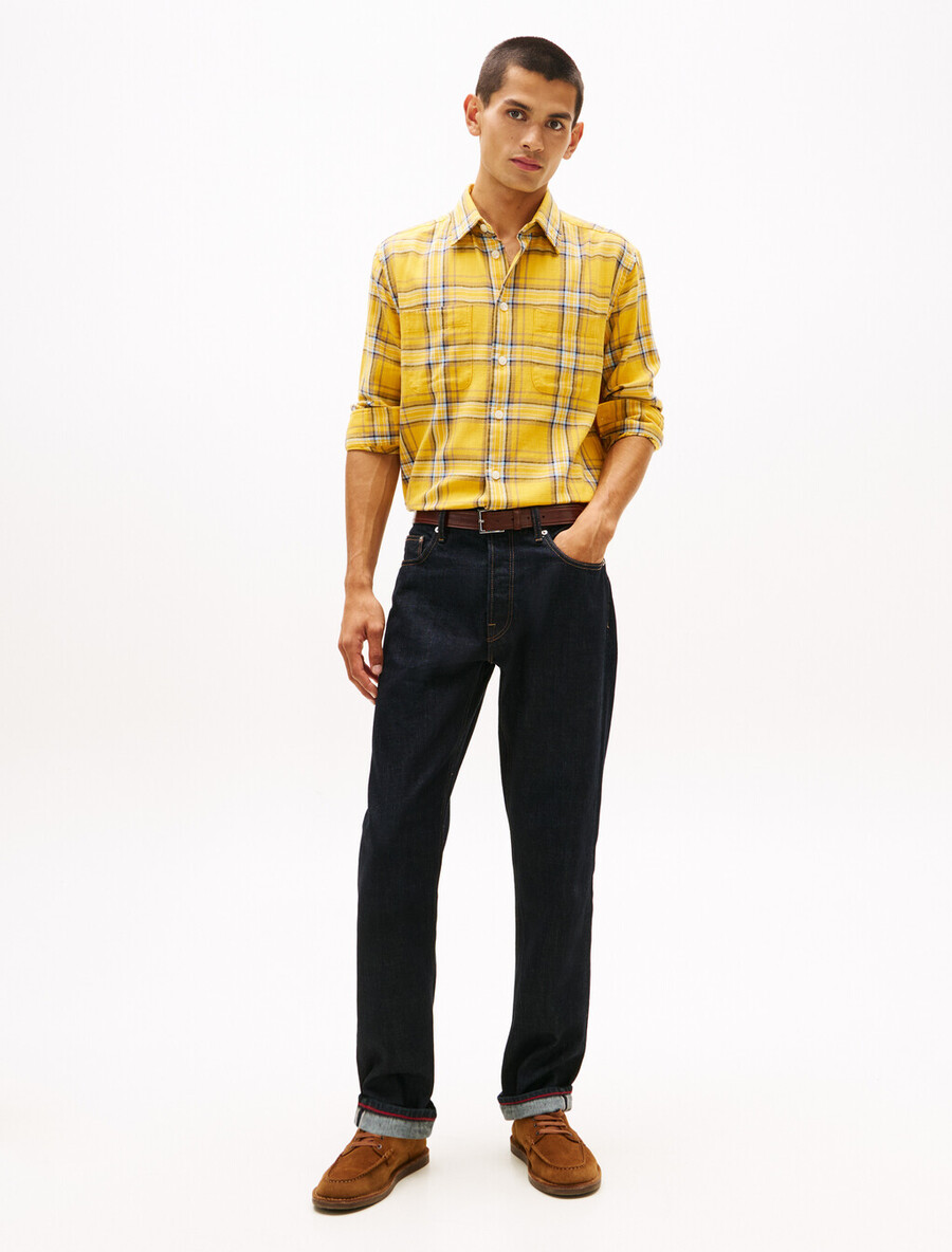 camicia a quadri in twill testurizzato dalla vestibilità rilassata