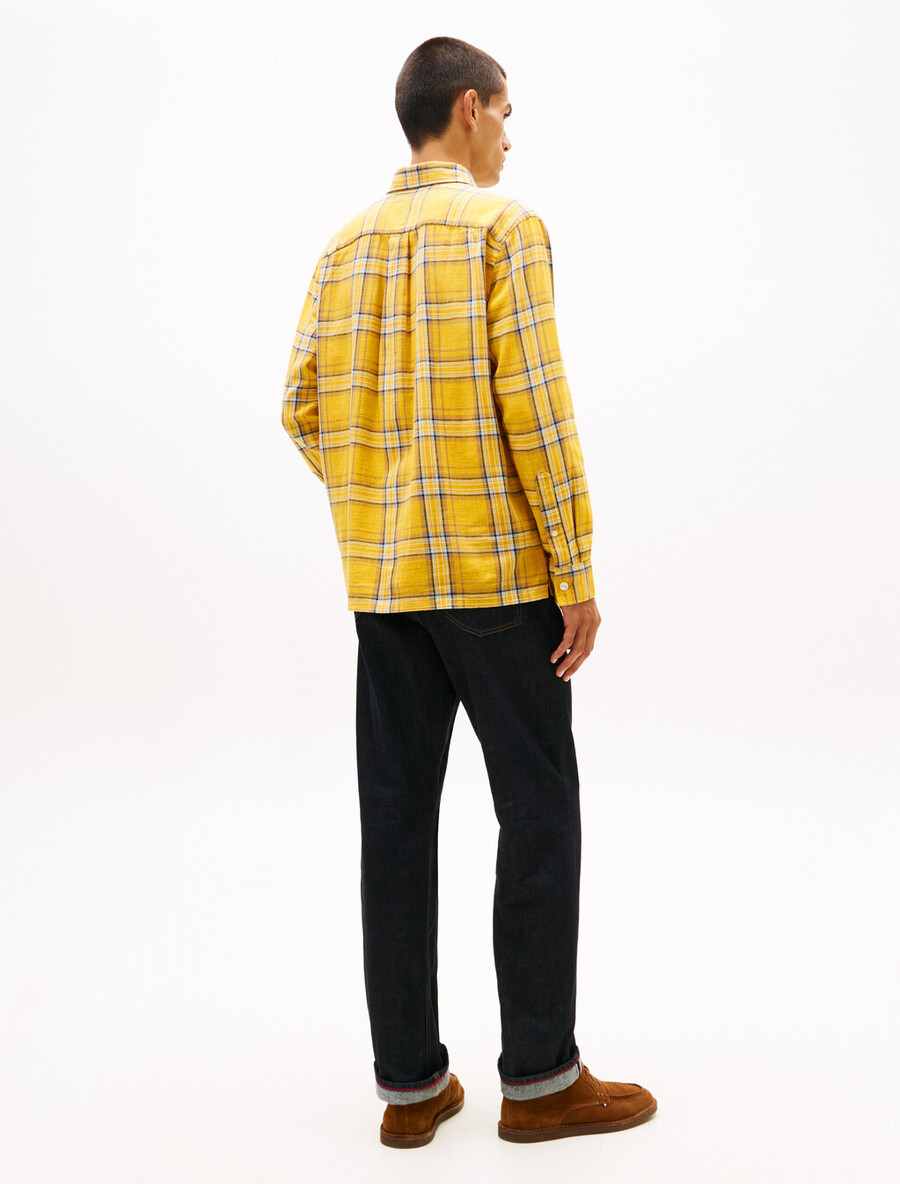 camicia a quadri in twill testurizzato dalla vestibilità rilassata
