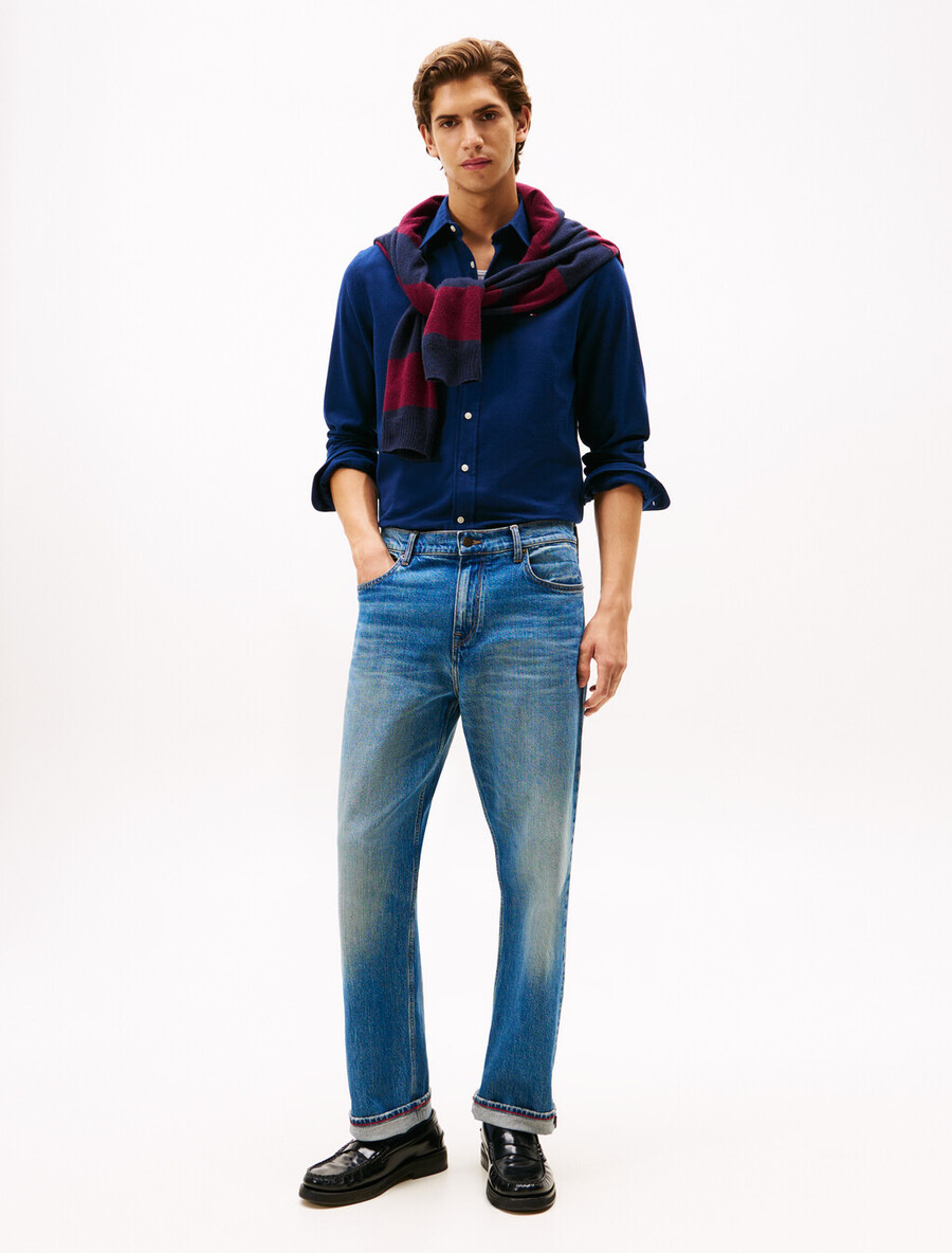 camicia a spina di pesce in flanella asia fit