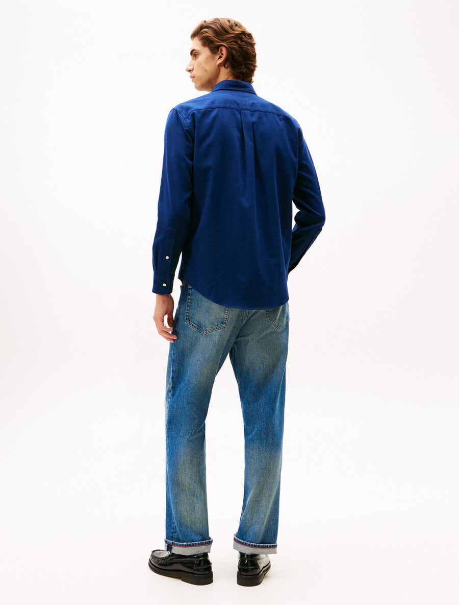 camicia a spina di pesce in flanella asia fit