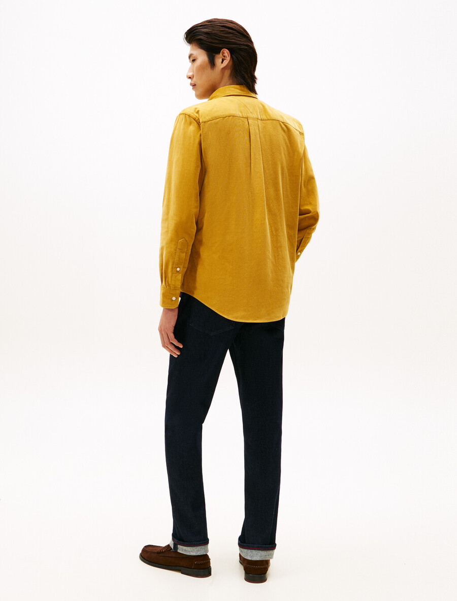 camicia in velluto a coste tinta unita asia fit