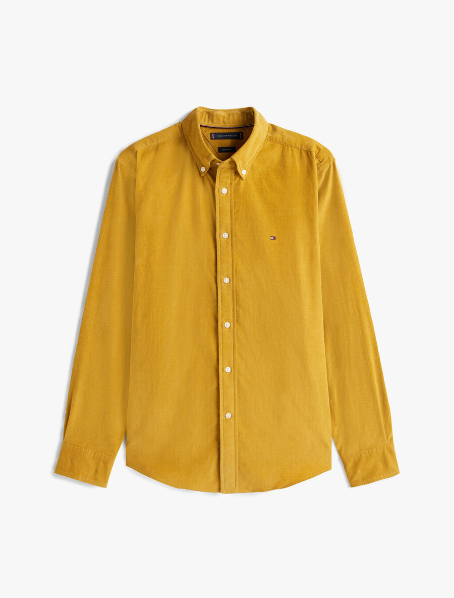 camicia in velluto a coste tinta unita asia fit