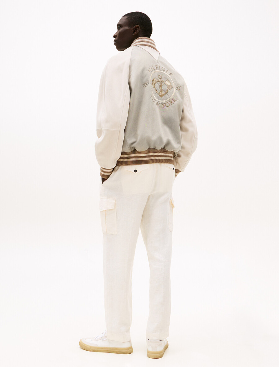 giubbotto bomber in pelle scamosciata