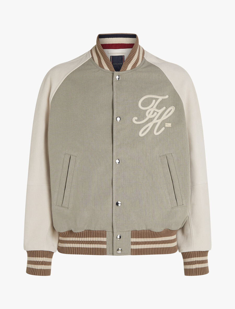 giubbotto bomber in pelle scamosciata