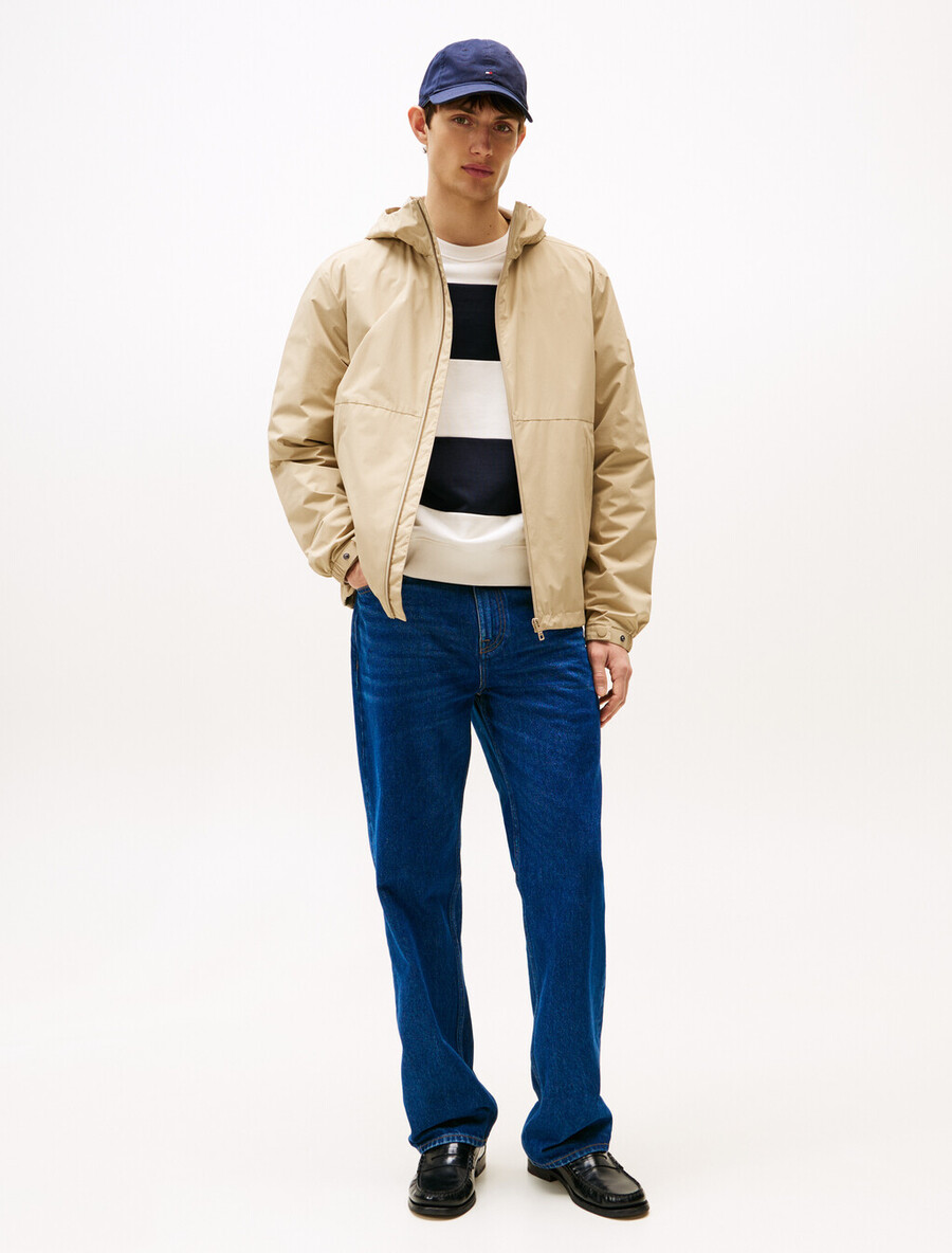giacca in nylon con cappuccio