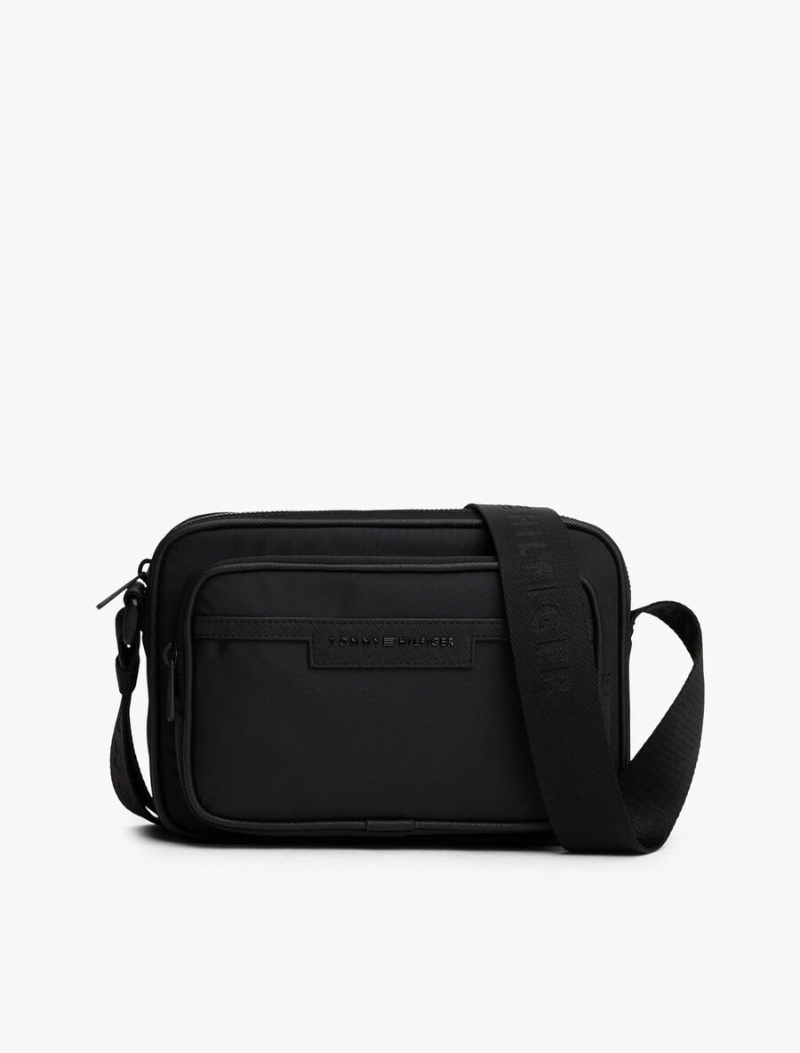 borsa a tracolla con logo in metallo