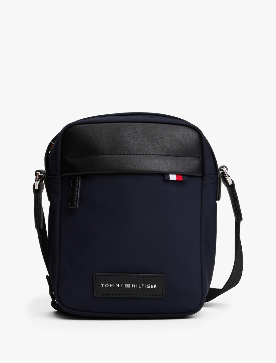 borsa a tracolla con logo applicato