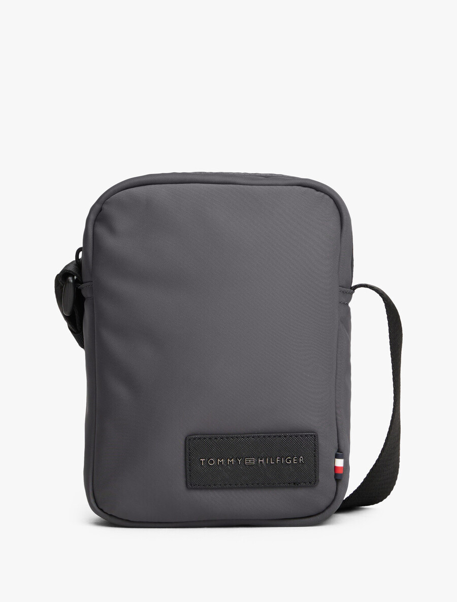 borsa a tracolla con logo in tessuto