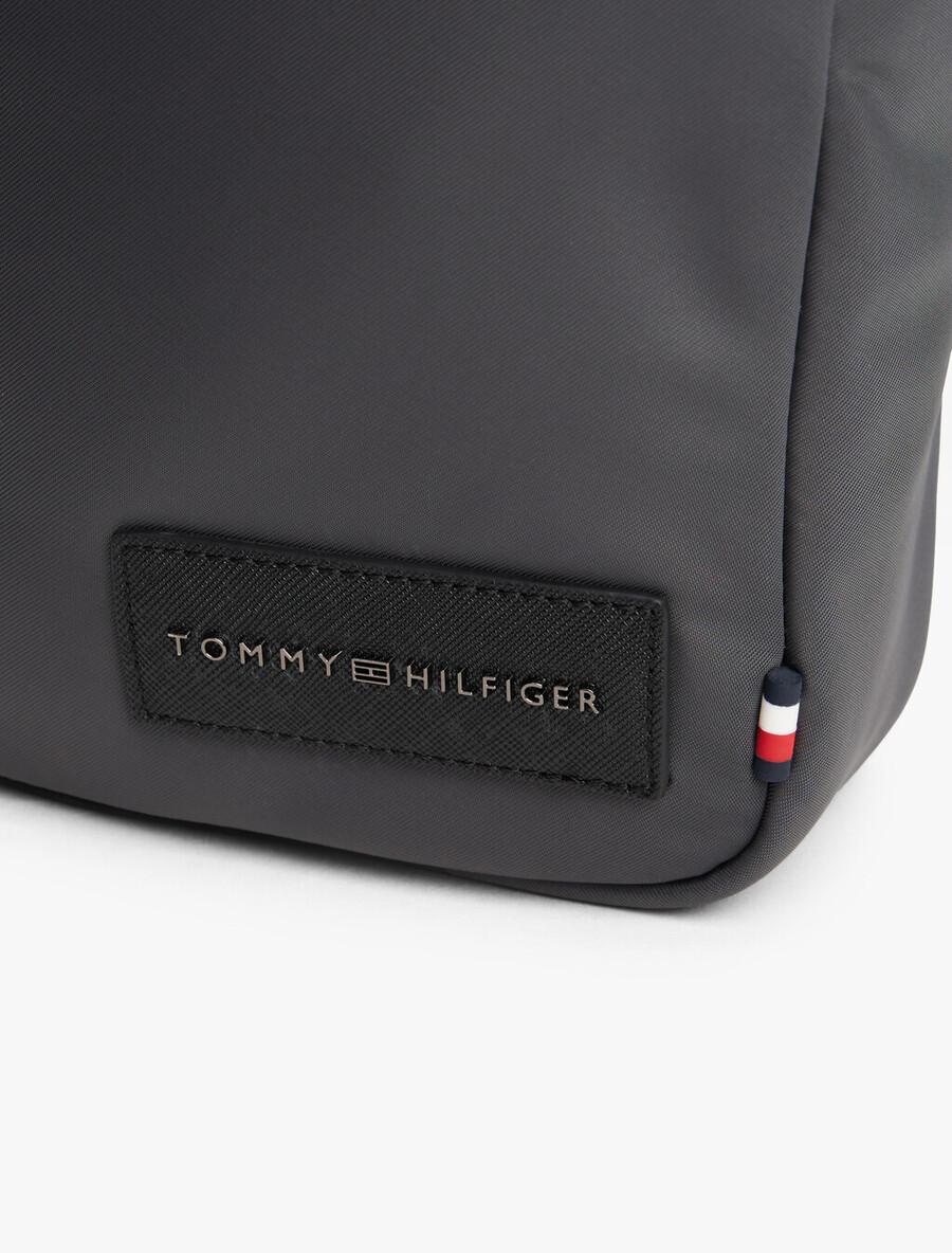 borsa a tracolla con logo in tessuto