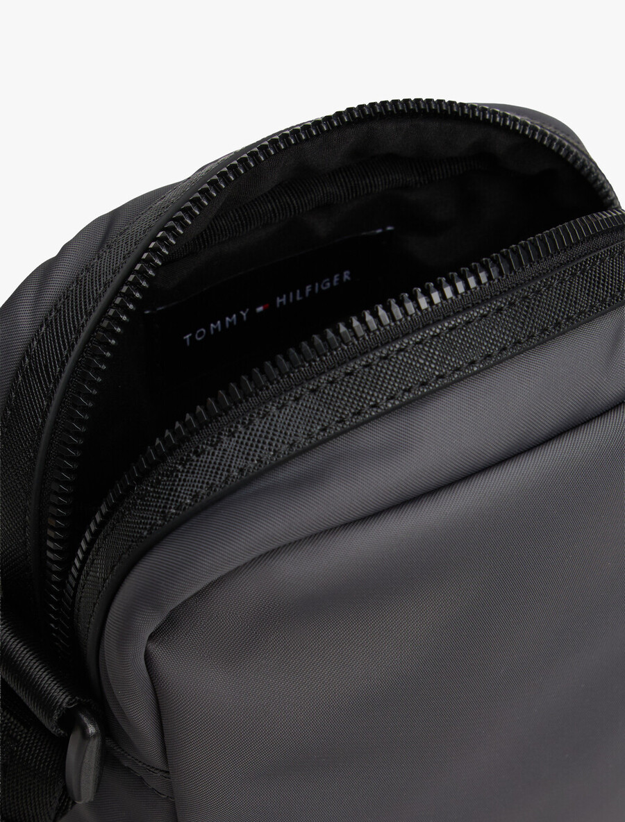 borsa a tracolla con logo in tessuto