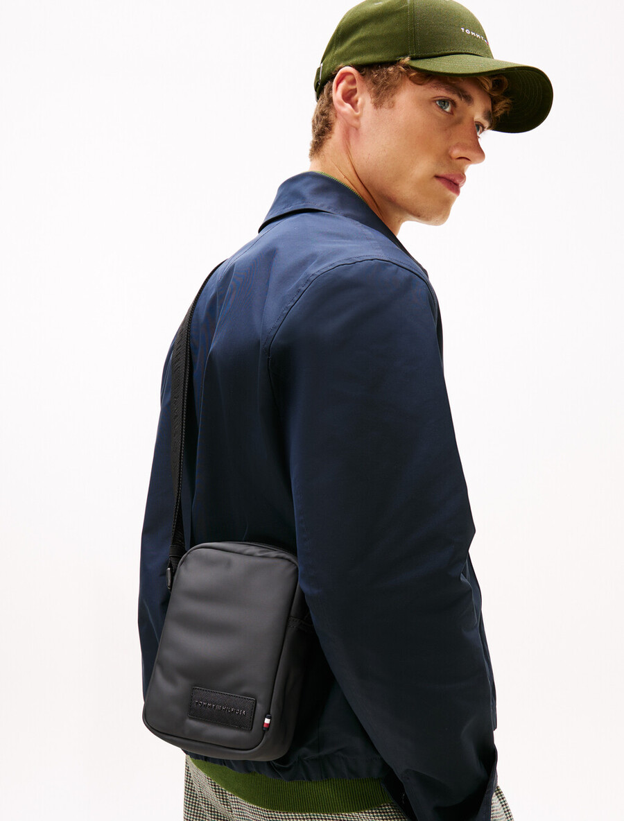 borsa a tracolla con logo in tessuto