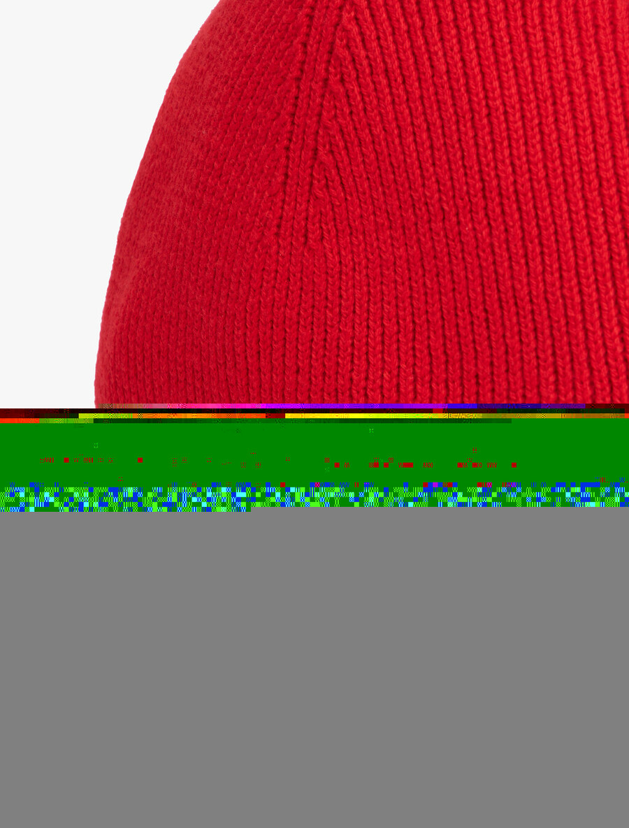 berretto con bandiera hilfiger e cashmere