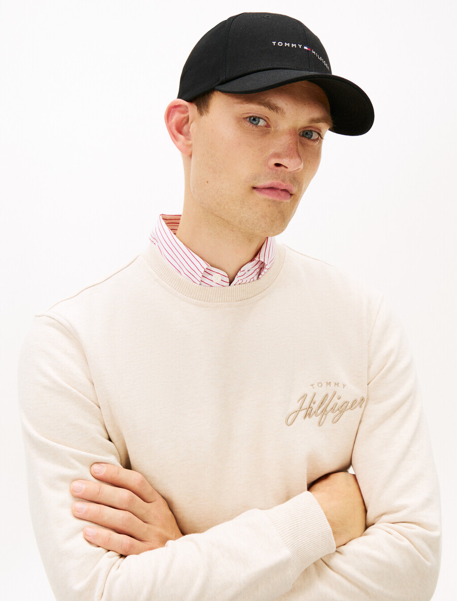 cappellino da baseball a sei pannelli in twill con ricamo del logo