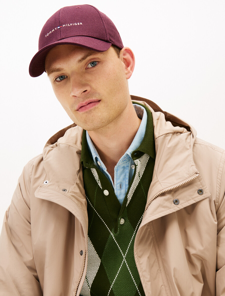 cappellino da baseball a sei pannelli in twill con ricamo del logo