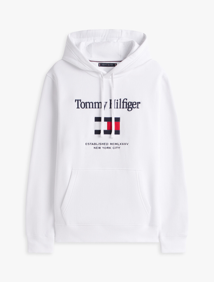 felpa con cappuccio in pile flessibile con ricamo del logo