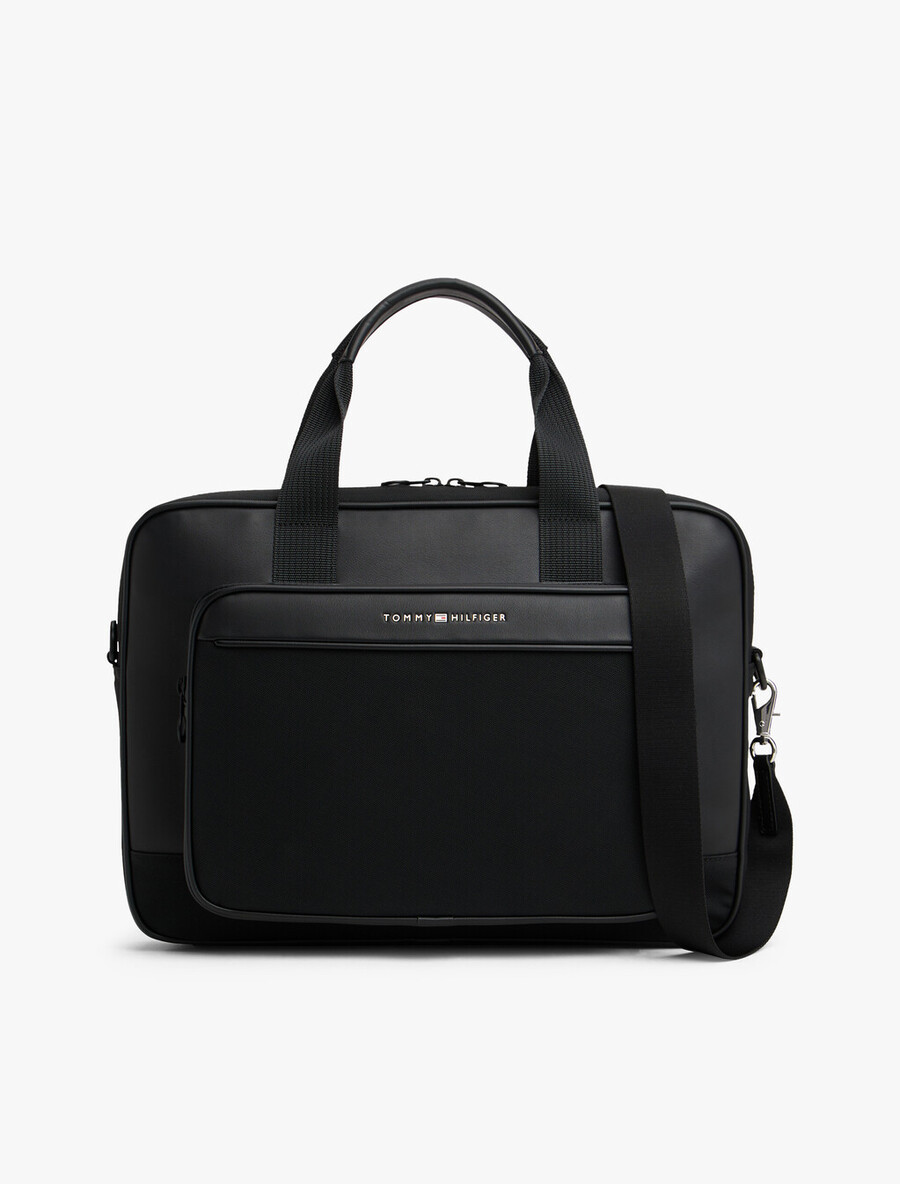 borsa per laptop con logo in metallo
