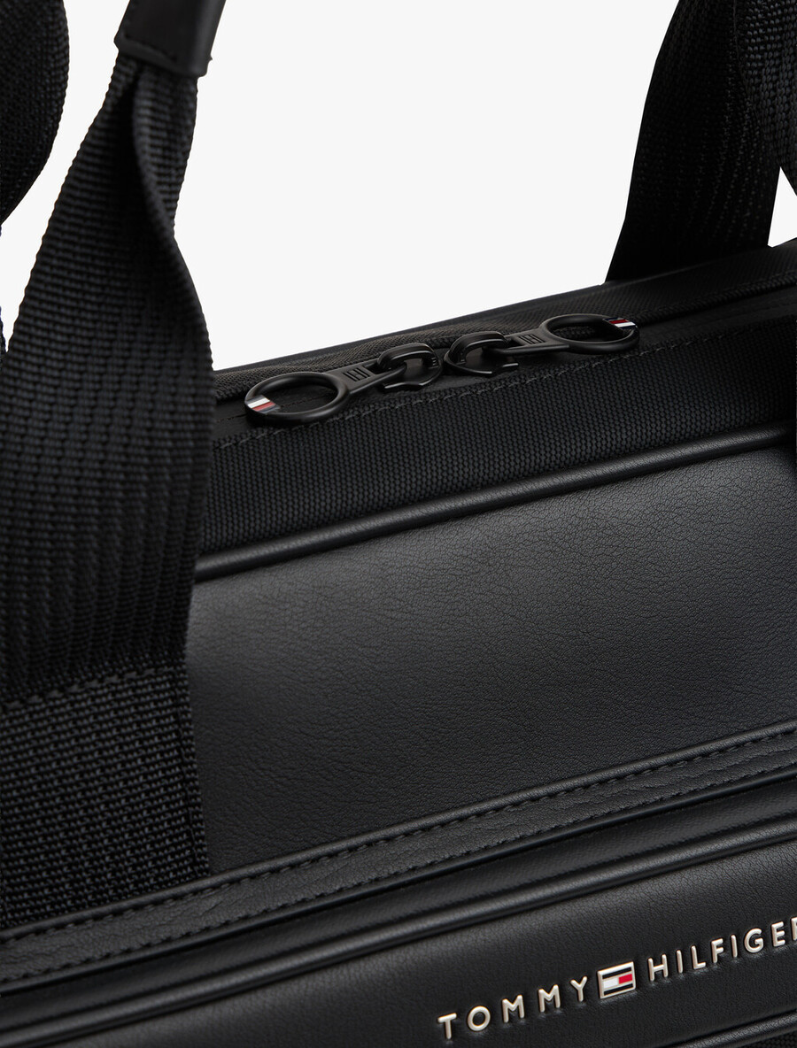 borsa per laptop con logo in metallo