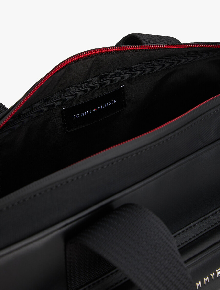 borsa per laptop con logo in metallo