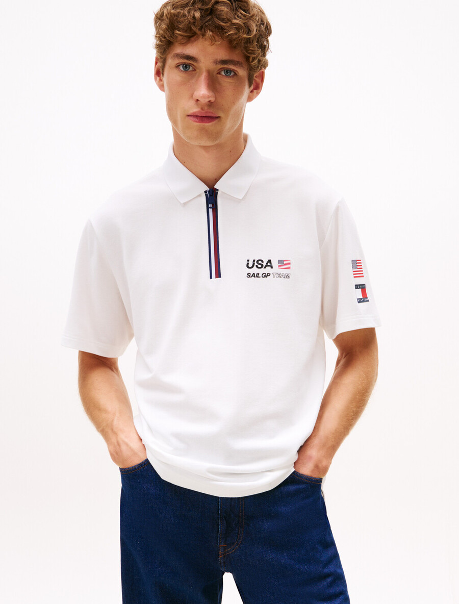 polo tommy x us sail gp team in piqué vestibilità comoda