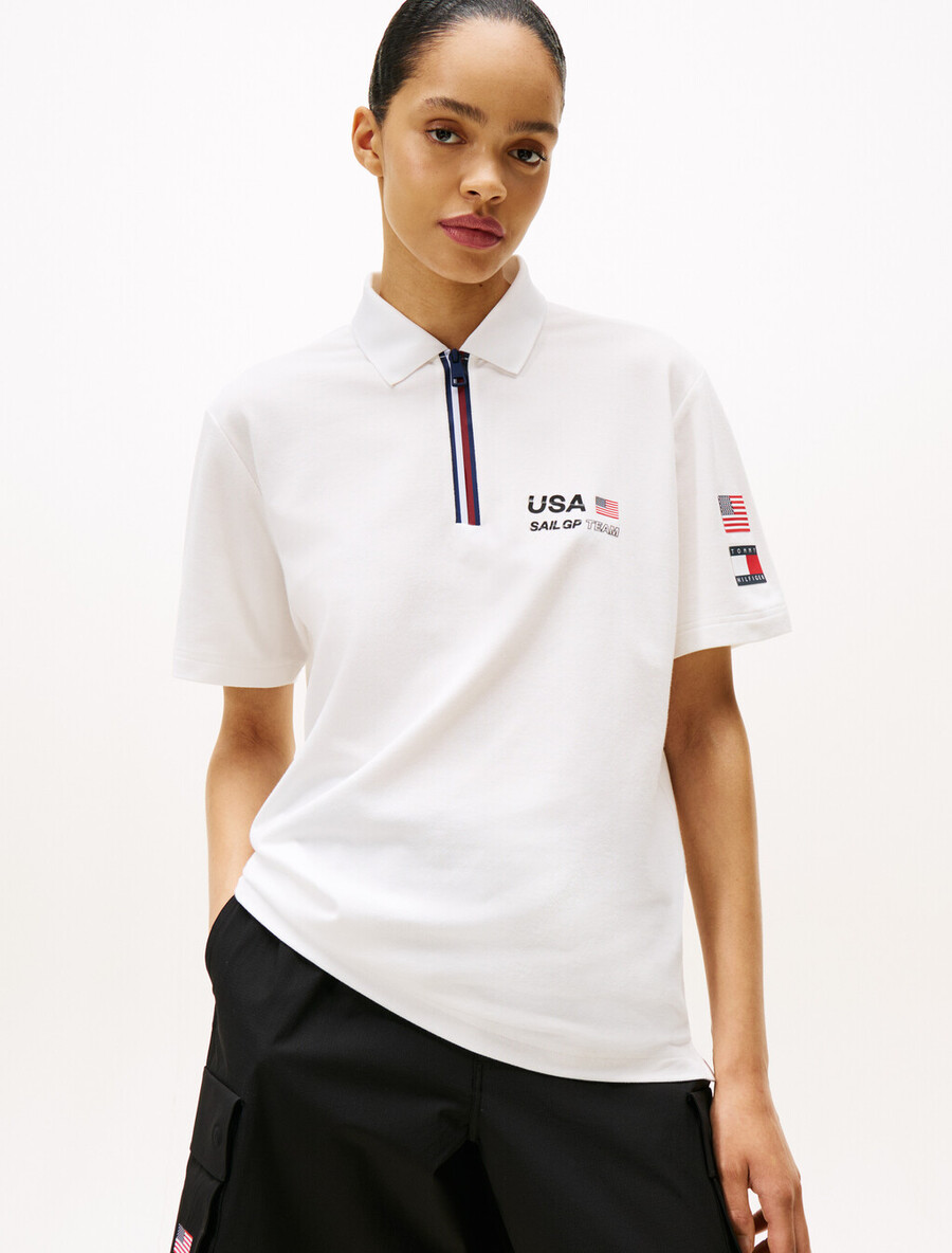 polo tommy x us sail gp team in piqué vestibilità comoda