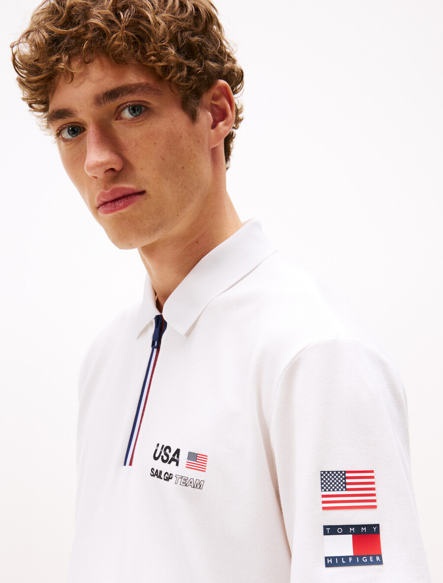polo tommy x us sail gp team in piqué vestibilità comoda