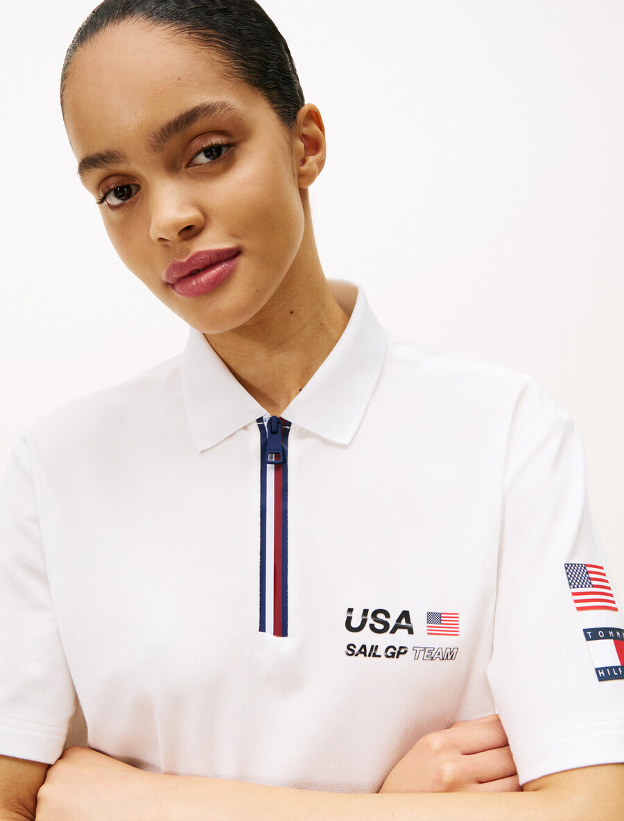 polo tommy x us sail gp team in piqué vestibilità comoda