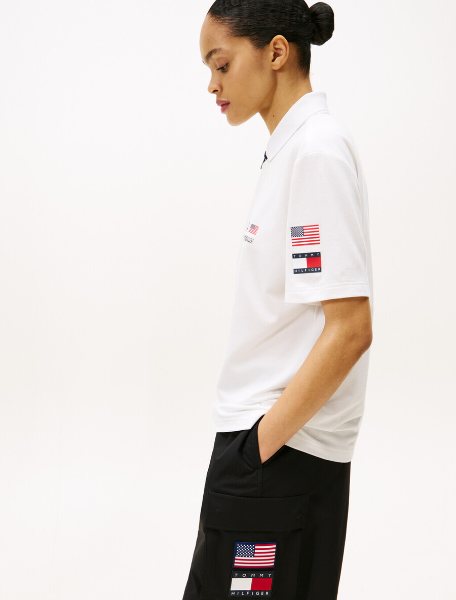 polo tommy x us sail gp team in piqué vestibilità comoda