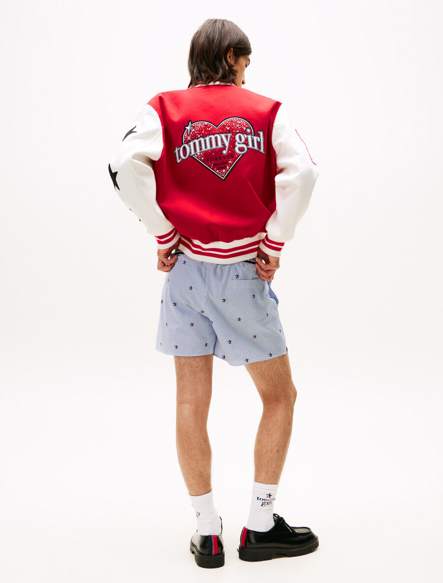 tommy girl pantaloncini larghi ithaca striped star embroidery