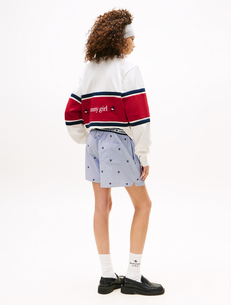 tommy girl pantaloncini larghi ithaca striped star embroidery