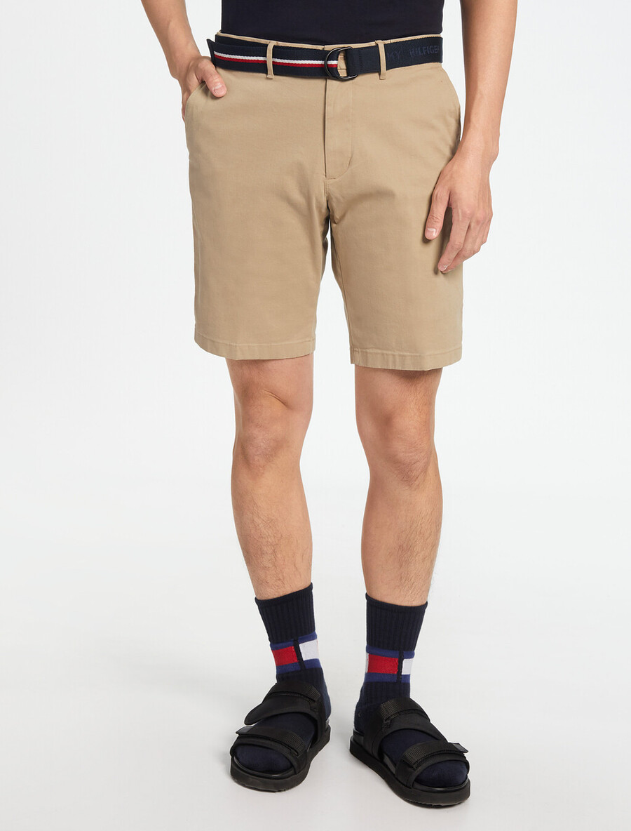 pantaloncini essential brooklyn in twill di cotone biologico con cintura