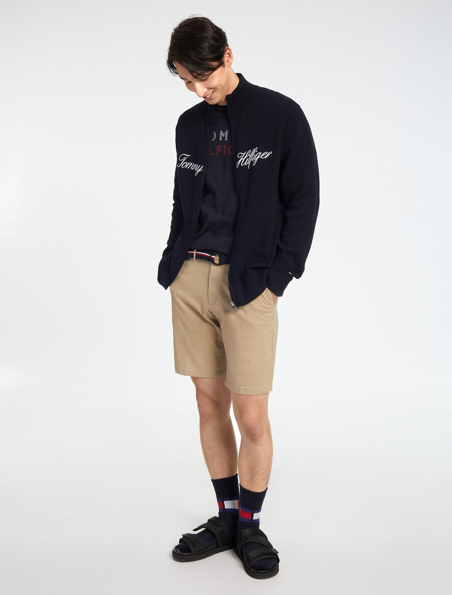 pantaloncini essential brooklyn in twill di cotone biologico con cintura