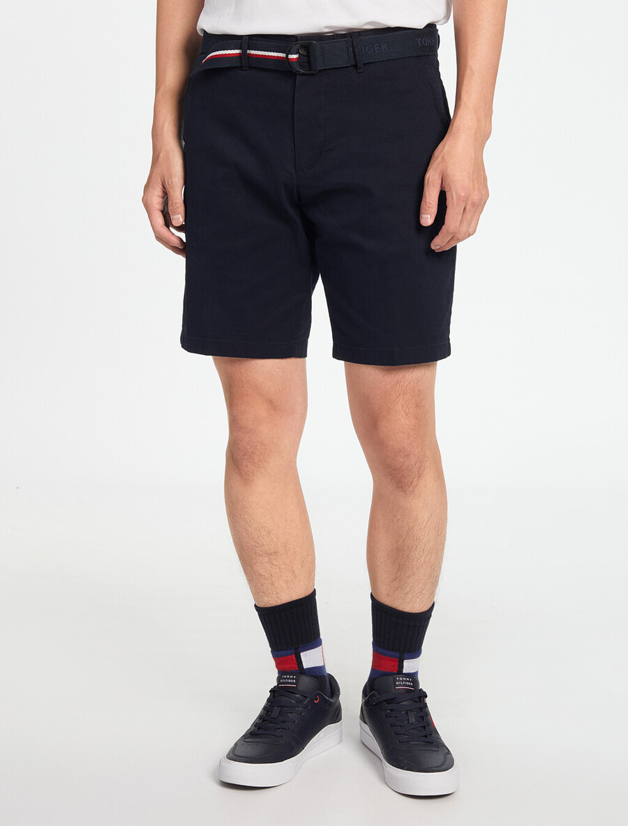 pantaloncini essential brooklyn in twill di cotone biologico con cintura