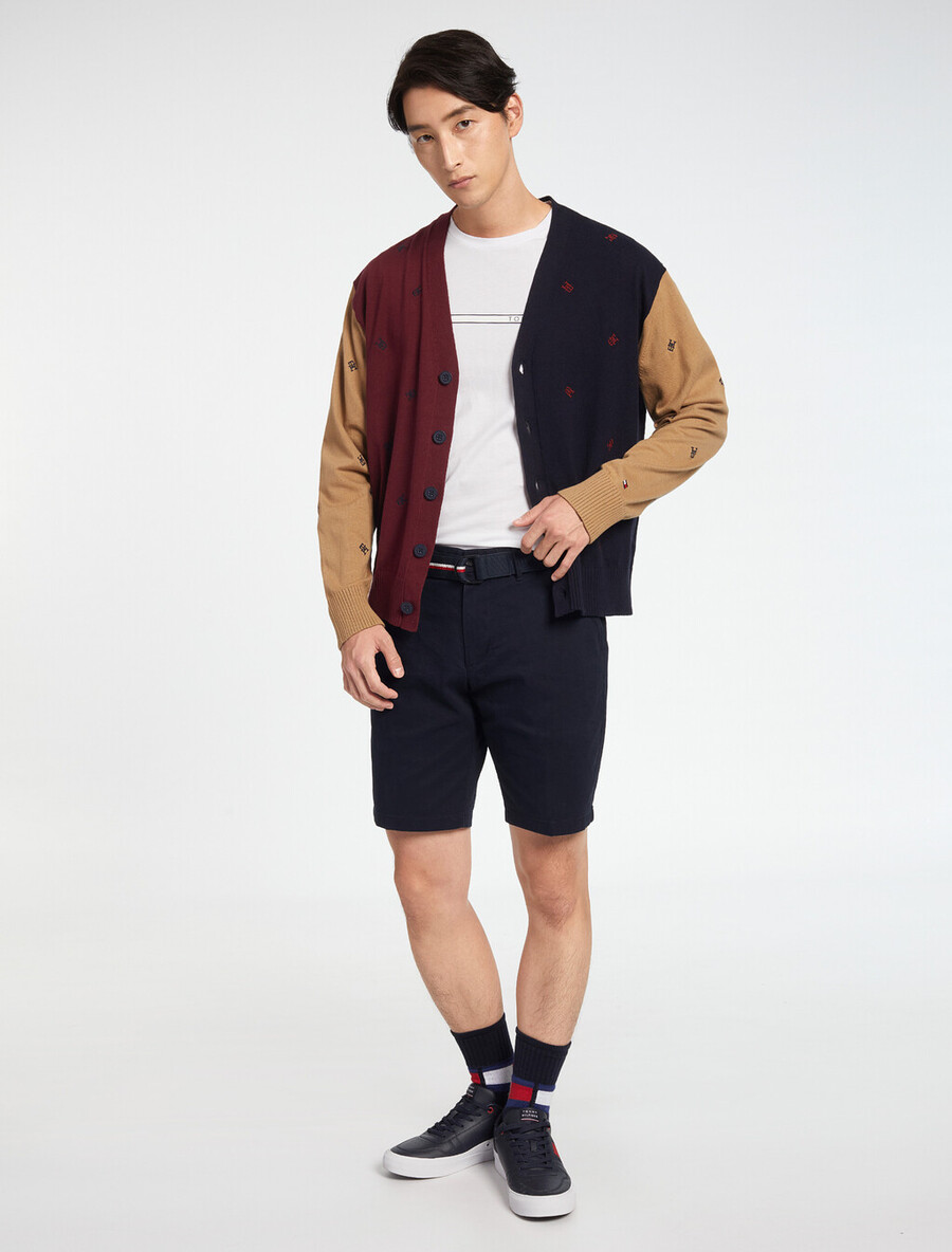 pantaloncini essential brooklyn in twill di cotone biologico con cintura