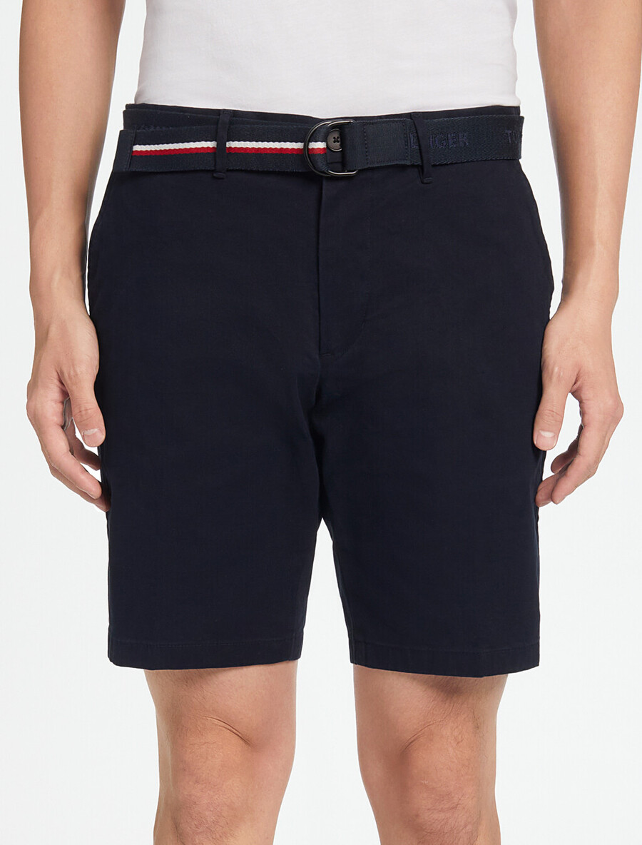 pantaloncini essential brooklyn in twill di cotone biologico con cintura