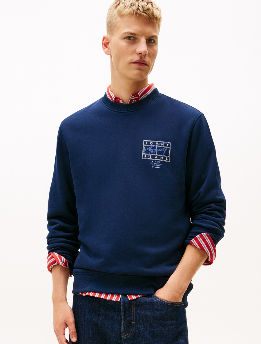 felpa con stampa grafica tommy flag