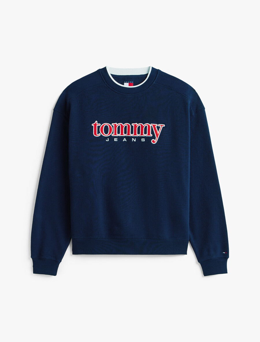 felpa in pile con logo applicato anni 90
