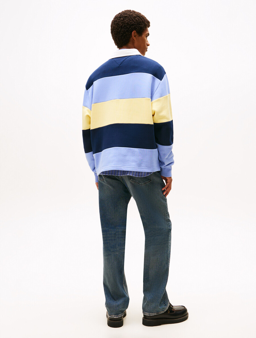 maglietta da rugby tommy badge stripe relaxed
