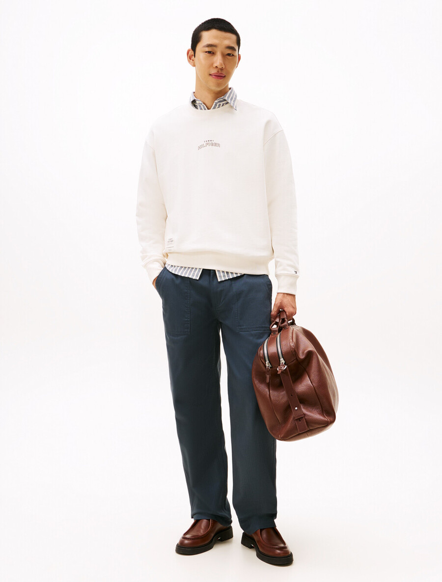 felpa girocollo in twill pesante