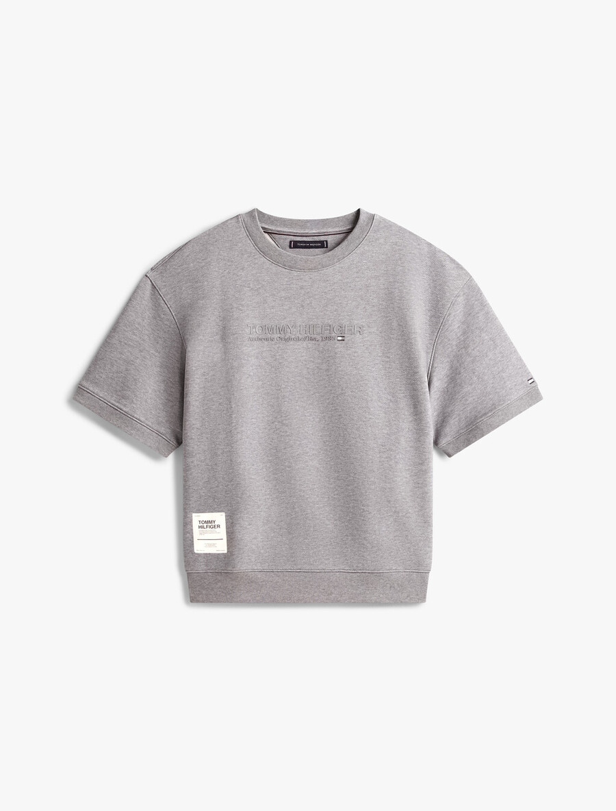 felpa a maniche corte in twill pesante