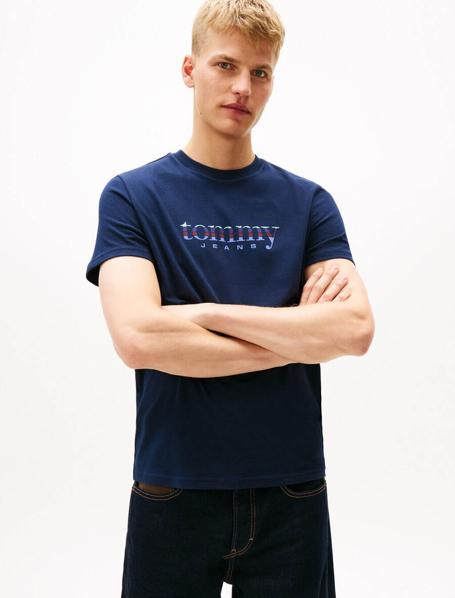 t-shirt slim in jersey con logo
