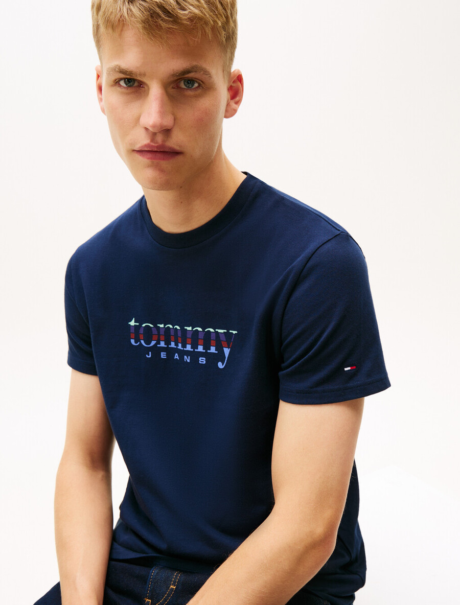 t-shirt slim in jersey con logo