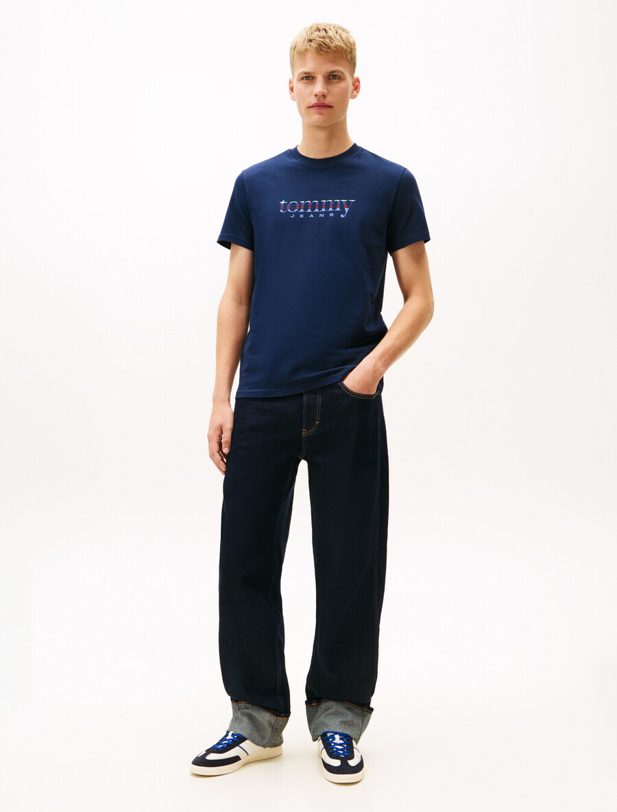 t-shirt slim in jersey con logo