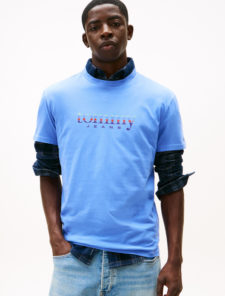 t-shirt slim in jersey con logo