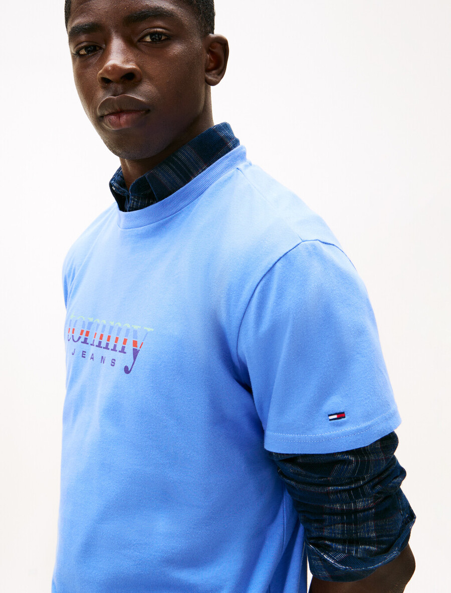 t-shirt slim in jersey con logo
