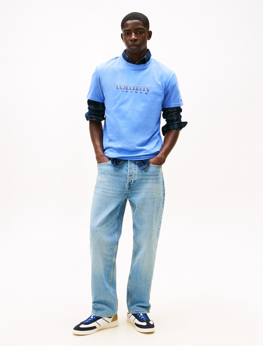 t-shirt slim in jersey con logo